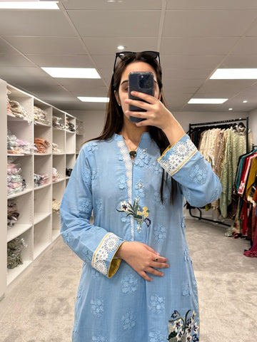 3d SKY BLUE BLOSSOM co-ord set